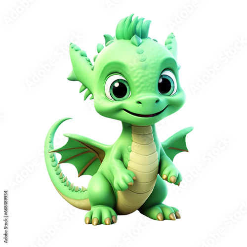 Minimalistic 3d cute baby dragon Animal Illustration on transpernt Background © png sublimation