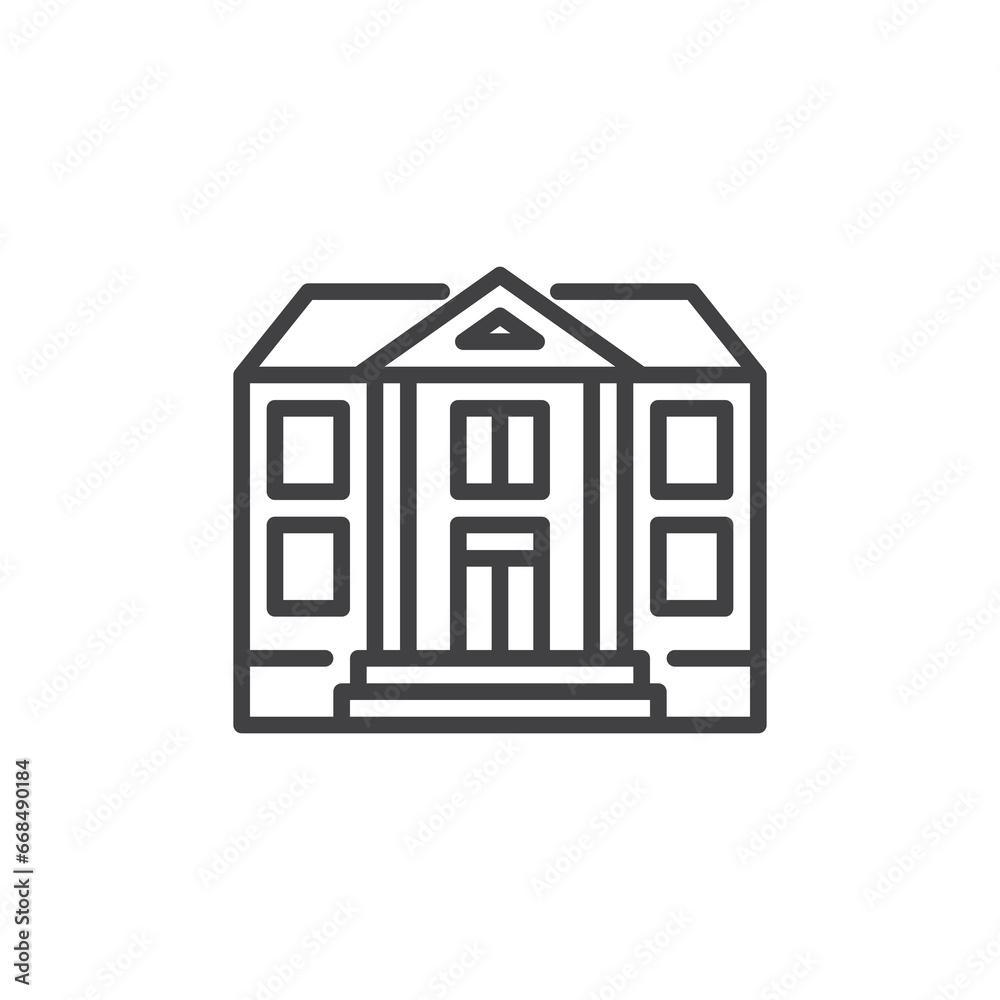 Library building line icon Library building line icon