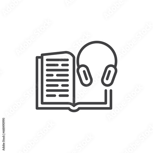 Audiobook line icon