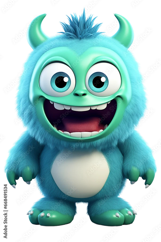 A Happy cute baby monster clipart png sublimation
