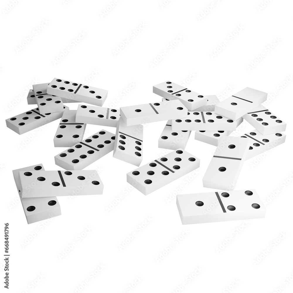 Pile of dominoes clipart flat design icon isolated on transparent background, 3D render entertainment and toy concept Pile of dominoes clipart flat design icon isolated on transparent background, 3D render entertainment and toy concept