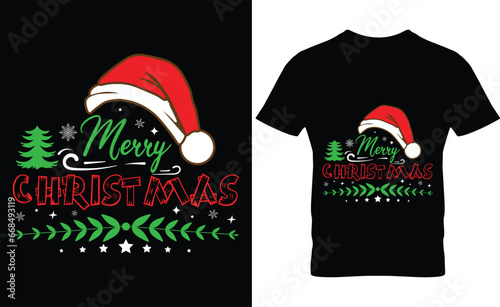 Merry Christmas lettering typography quote, Christmas t-shirt design, Christmas merchandise designs, merry christmas vector t-shirt design