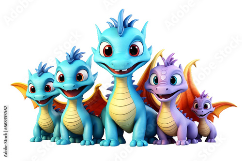3d cartoon cute dragon family clipart png sublimation © png sublimation