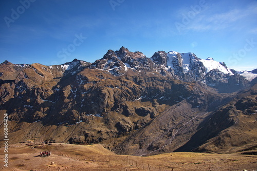Scenic view on mountain near Cusco in Peru