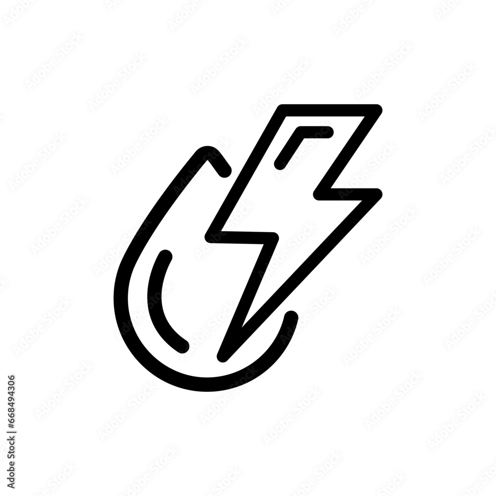 Sign Lightning, with water drop Vector Illustration Sign Lightning, with water drop Vector Illustration
