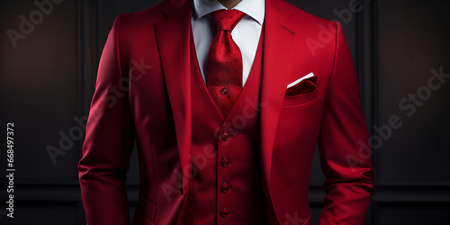 suit and red tie The Expensive Suit Portrait generative ai