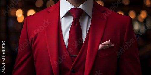 businessman in red suit generative ai