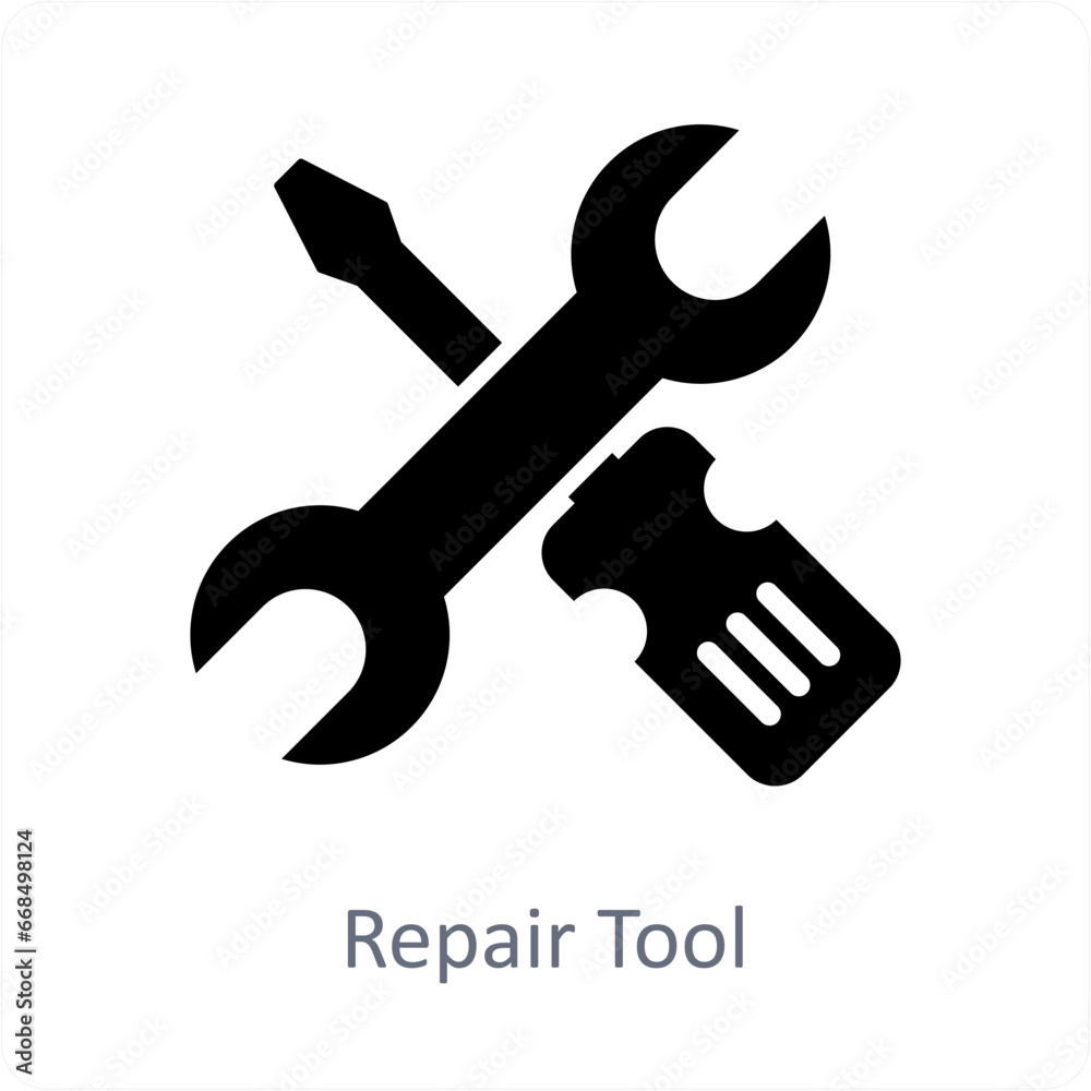 Repair Tool and gear icon concept