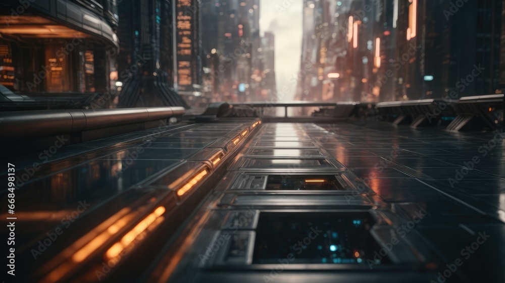 Fototapeta premium Sci-Fi Backgrounds: Where Imagination Meets Technology, Generative Ai