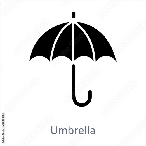 Umbrella and rain icon concept