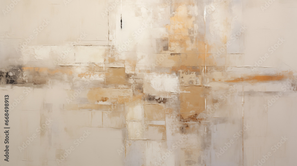 Abstract oil painting with paints in beige, gray and gold colors, for background Abstract oil painting with paints in beige, gray and gold colors, for background