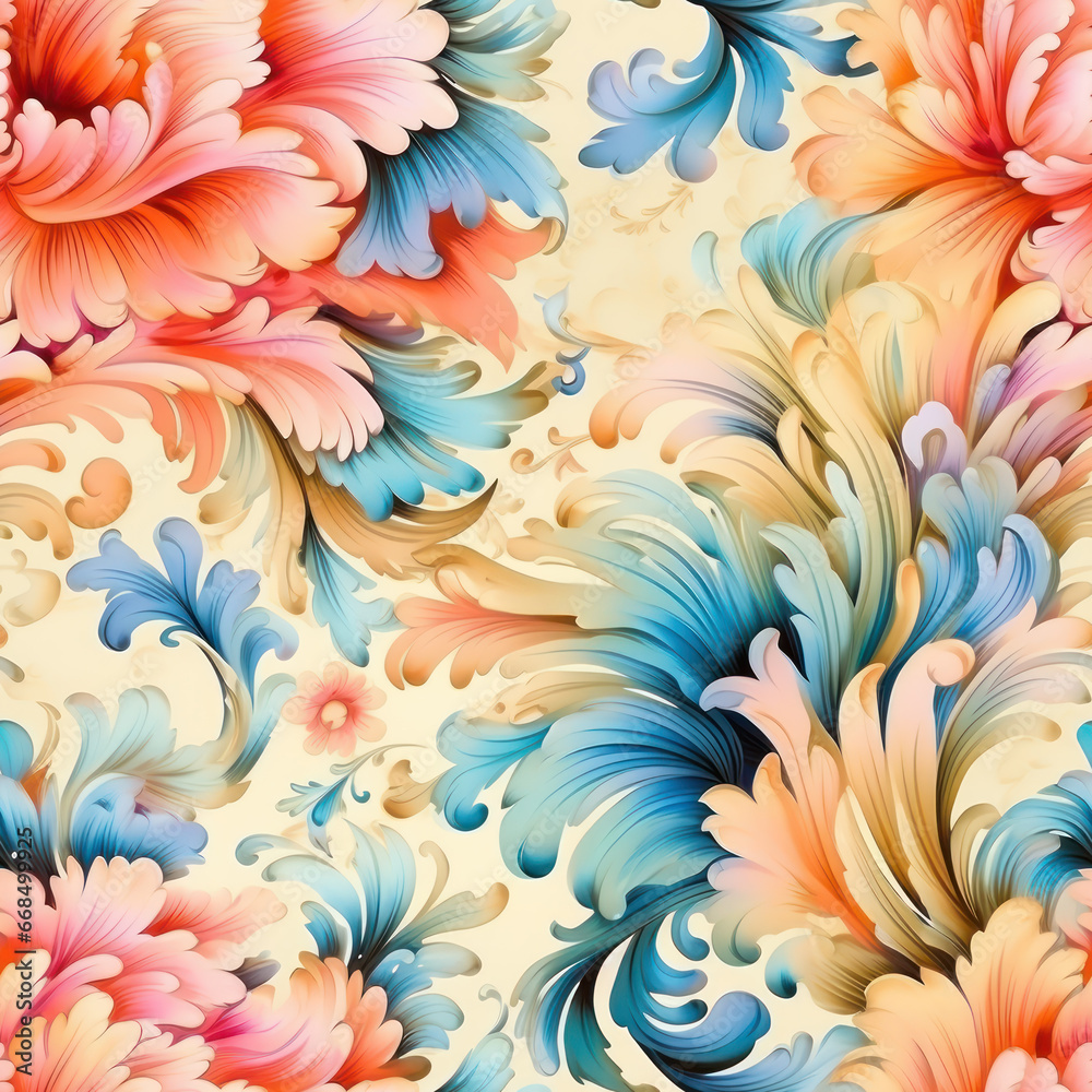 Seamless watercolor flowers background, ai pattern Seamless watercolor flowers background, ai pattern