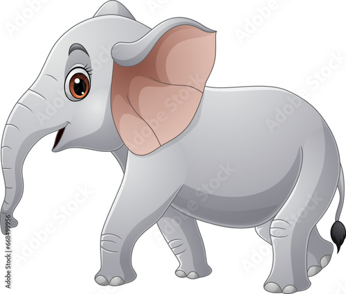 Cartoon elephant on white background