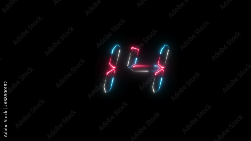 abstract colorful glowing neon count number illustration 4k 