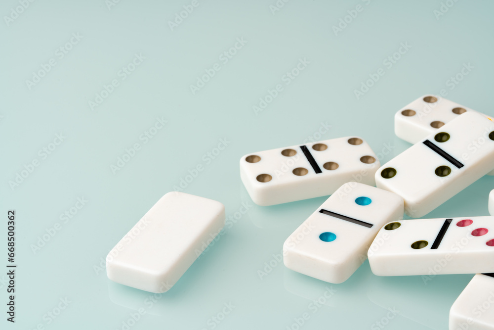 Lots of domino tiles on glass background Lots of domino tiles on glass background