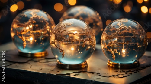 Top View New Year Globes Glass   Happy New Year Background  Hd Background