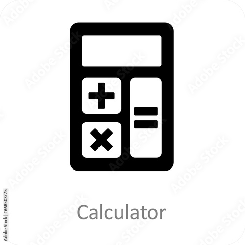 Calculator and calculate icon concept