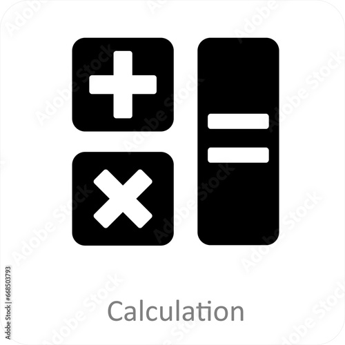 Calculation and calculate icon concept