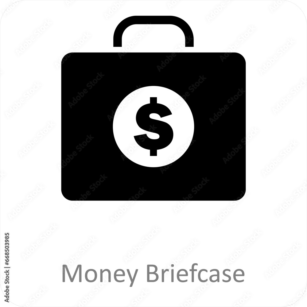Money Briefcase and portfolio icon concept Money Briefcase and portfolio icon concept