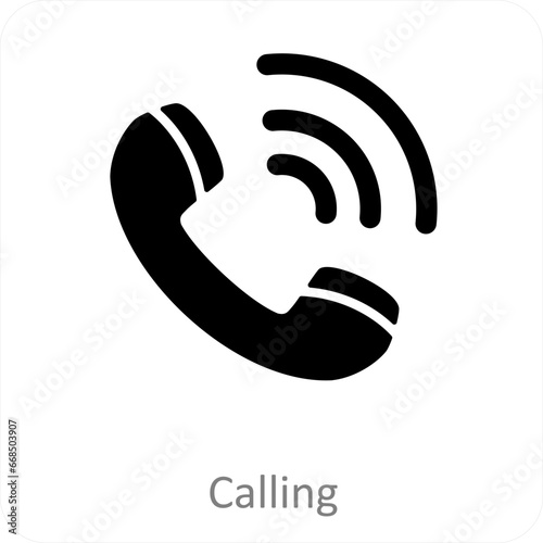 Calling and call icon concept