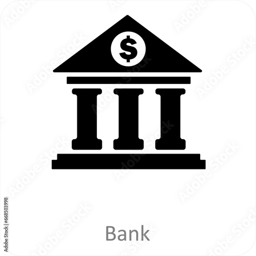 Bank and institution icon concept