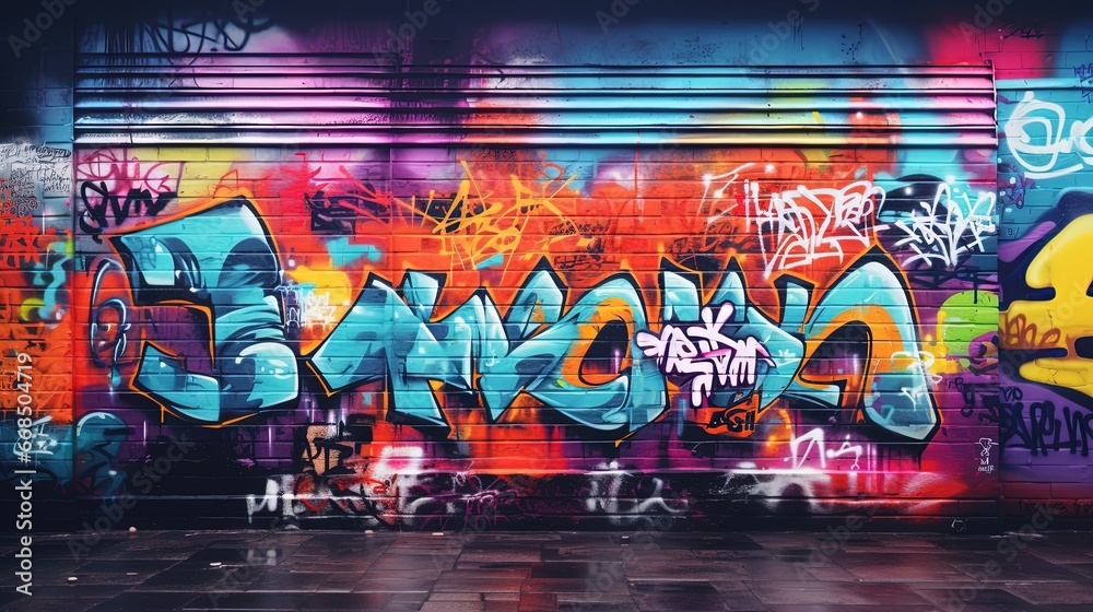 Fototapeta premium Graffiti Wall Abstract Background 