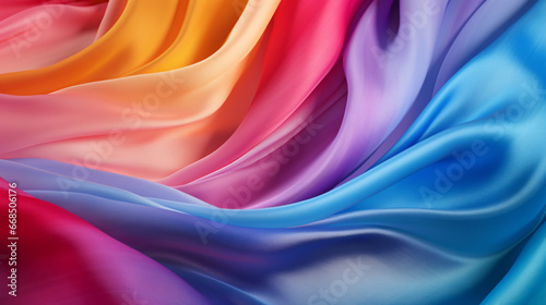 Fabric Rainbow silk cloth Flowing on Wind