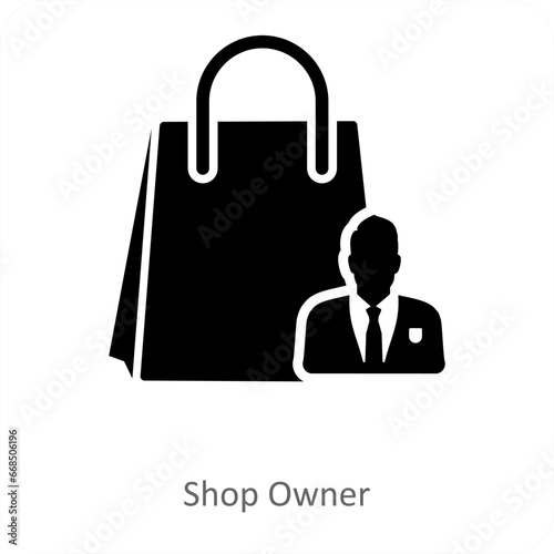 Shop Owner and owner icon concept