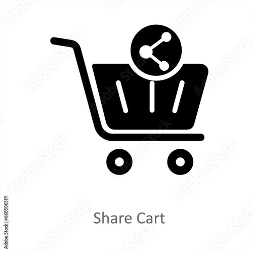 Share Cart and trolley icon concept