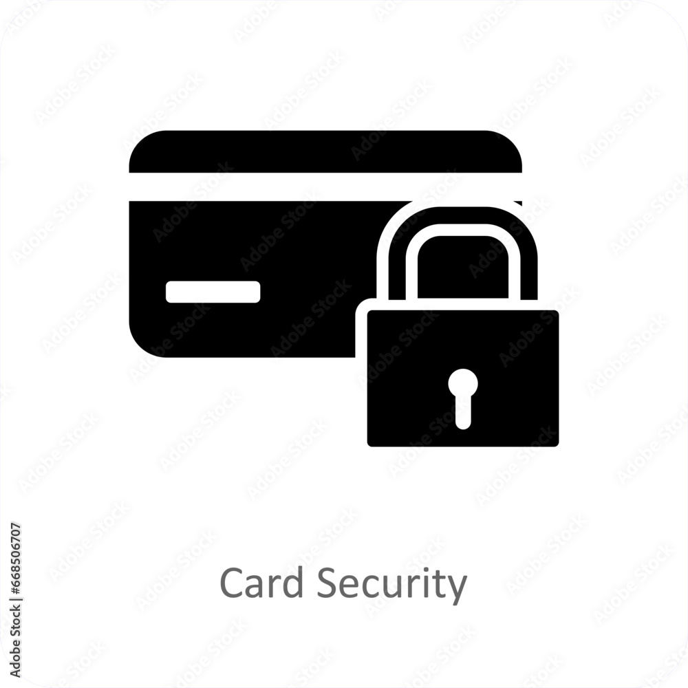 Card Security and protection icon concept Card Security and protection icon concept