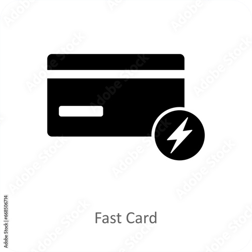 Fast Card and cashless icon concept