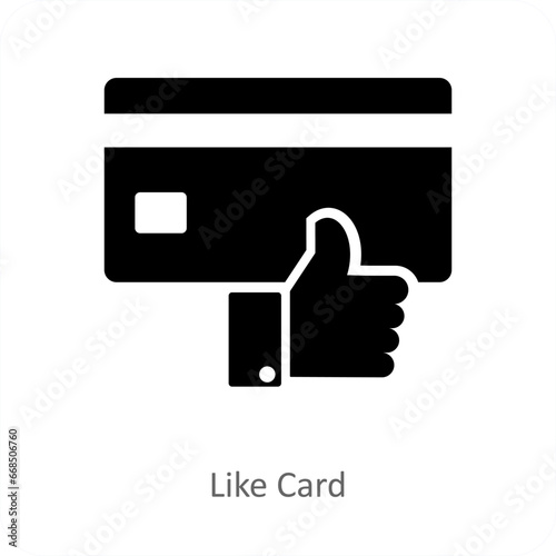 Like Card and approve icon concept