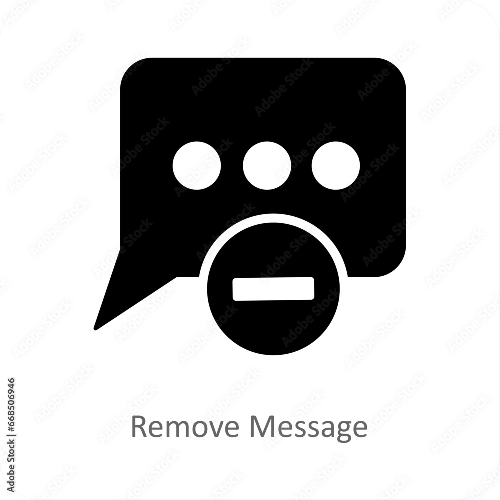 Remove Message and delete icon concept Remove Message and delete icon concept