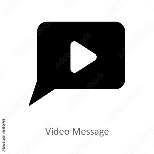 Video Message and video icon concept
