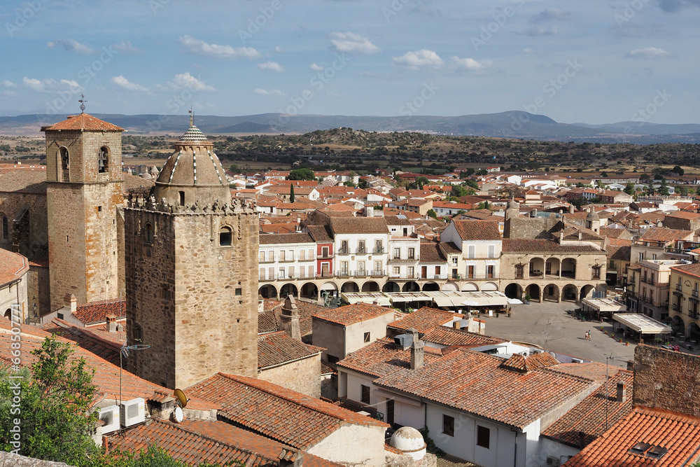 view of trujillo and its main square