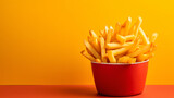 French Fries On A Yellow Background