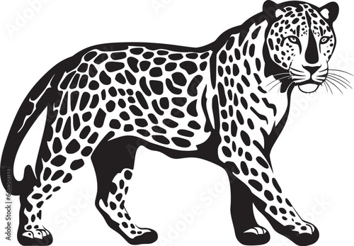 Leopard silhouette isolated on white background vector illustration