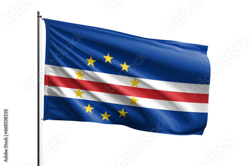 Free Download 3d illustration flag of Cape Verde Islands. Cape Verde Islands flag waving isolated on white background with clipping path. flag frame with empty space for your text. - GFXLoad
