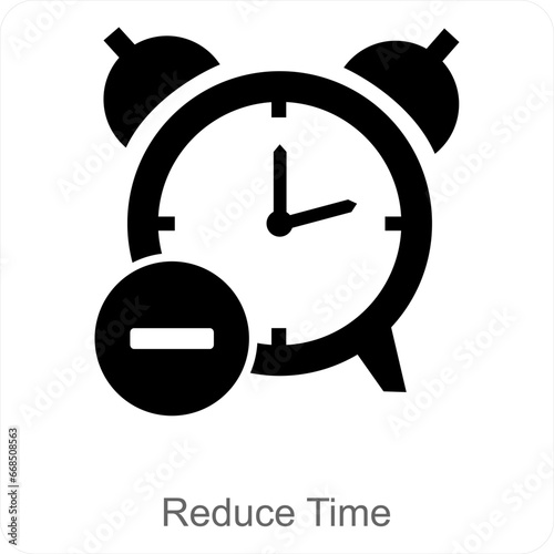 Reduce Time and reduce icon concept