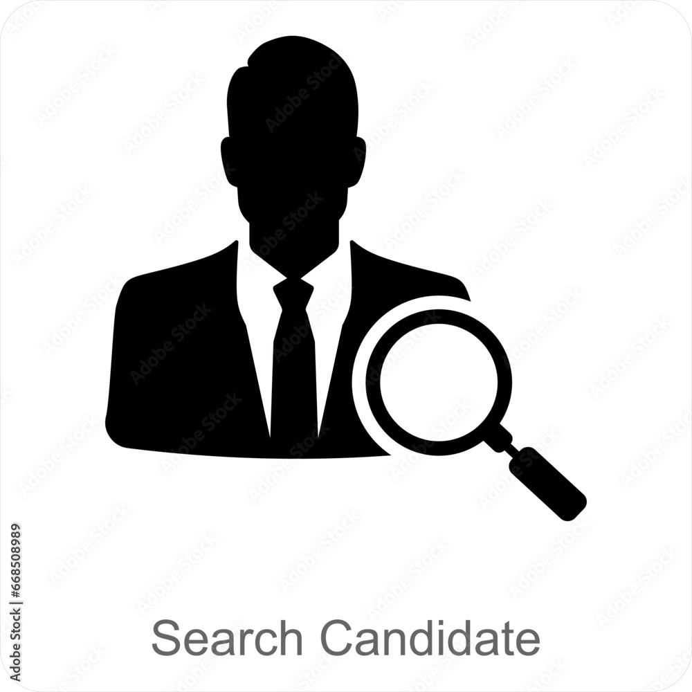 Search Candidate and employee icon concept Search Candidate and employee icon concept