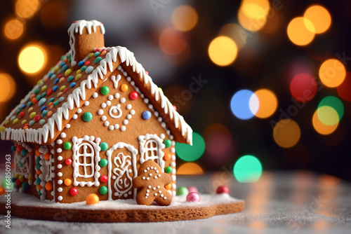 gingerbread house with christmas decorations