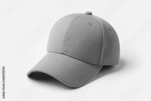 AI generated illustration of a gray baseball cap isolated on gray background