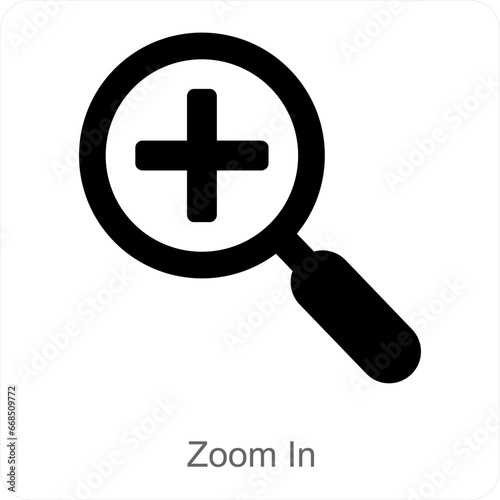 Zoom In and zoom icon concept