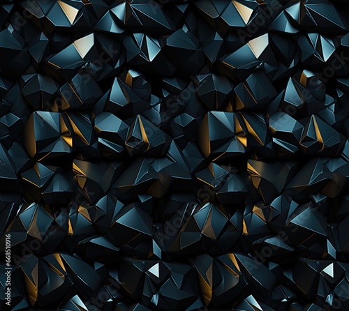 Abstract 3d rendering of chaotic polygonal background. Futuristic polygonal shape.