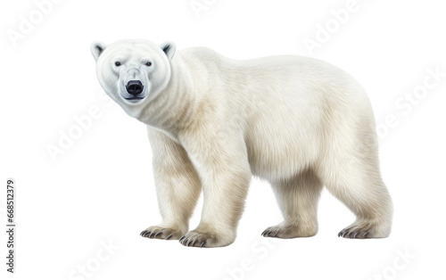 Majestic Polar Bear On Transparent Background.