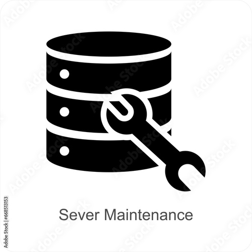 Sever Maintenance and repair icon concept