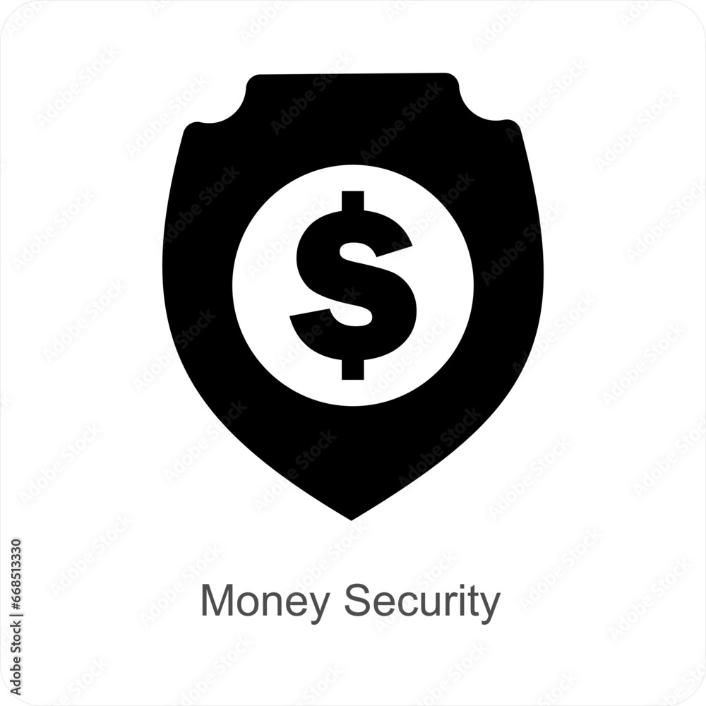 Money Security and protection icon concept Money Security and protection icon concept