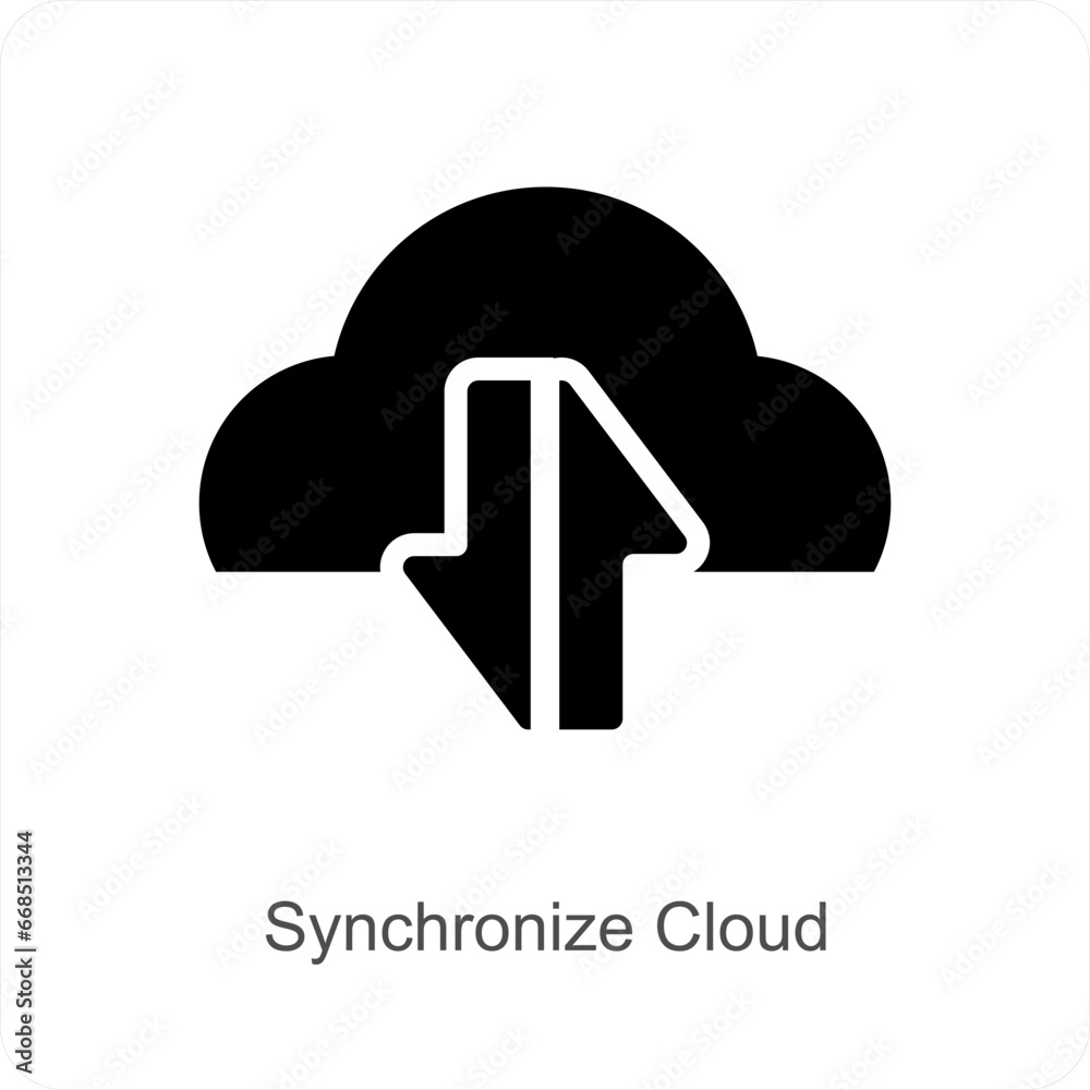 Synchronize Cloud and refresh icon concept Synchronize Cloud and refresh icon concept