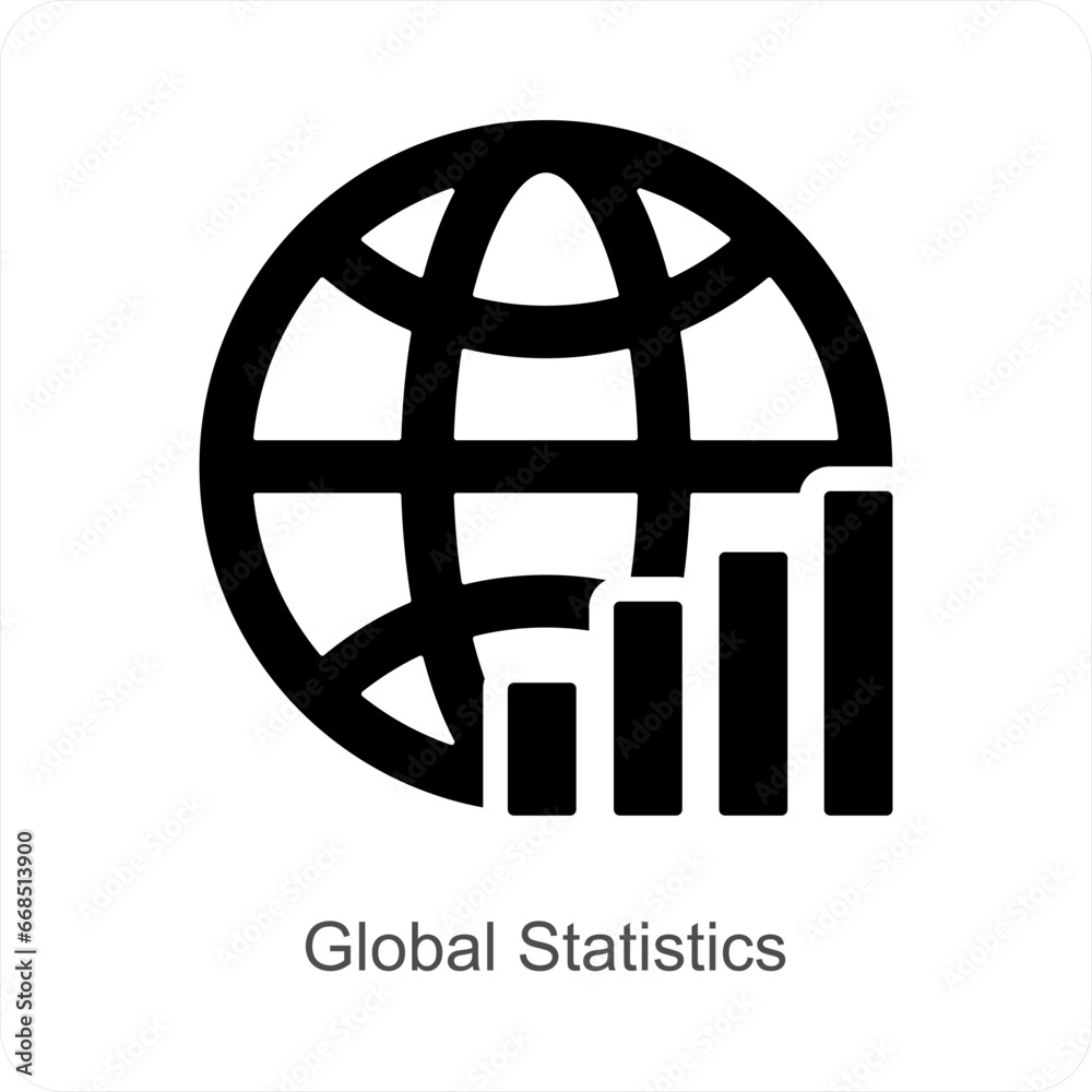 Global Statistics and Graphic icon concept Global Statistics and Graphic icon concept