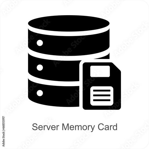 Server Memory Card and Device icon concept